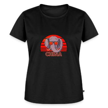Chine - T-shirt Premium bio Femme - noir - Devant - Selfina (174cm)