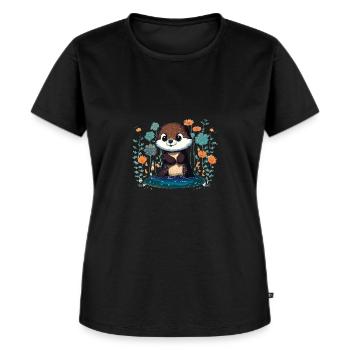 Fleurs de loutre bébé – Loutre - Women's Premium Organic T-shirt - black - Front - Selfina (174cm)