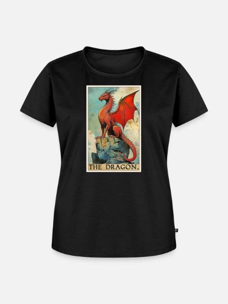 Drachen Drache - Frauen Premium Bio T-Shirt - Schwarz