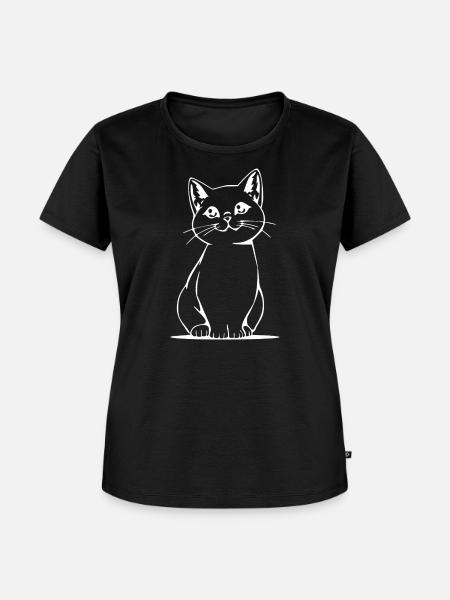Katze Kätzchen Katzenshirt Geschenk - Frauen Premium Bio T-Shirt - Schwarz