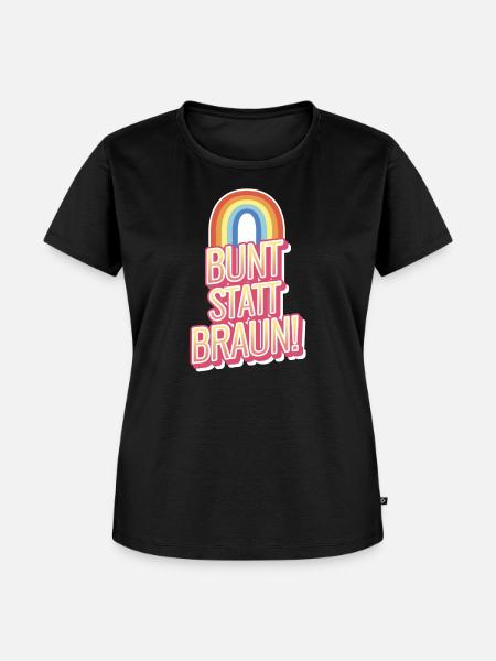Bunt_statt_Braun - Frauen Premium Bio T-Shirt - Schwarz