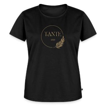 Tante 2023 - Frauen Premium Bio T-Shirt - Schwarz - Vorne - Selfina (174cm)
