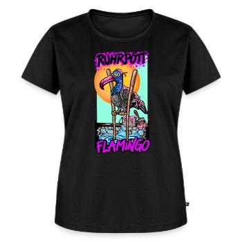 Ruhrpott Ruhrgebiet Taube Flamingo - Frauen Premium Bio T-Shirt - Schwarz - Vorne - Selfina (174cm)