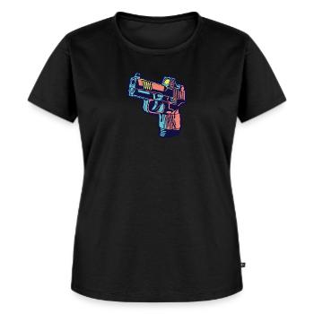 Tactical Assault Pistol Handgun Illustration - Women's Premium Organic T-shirt - black - Front - Selfina (174cm)