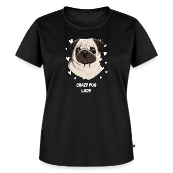 Hundeliebhaber Haustier Hundebesitzer Frauen Mops - Frauen Premium Bio T-Shirt - Schwarz - Vorne - Selfina (174cm)