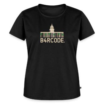 B4RCODE. La Havane - T-shirt Premium bio Femme - noir - Devant - Selfina (174cm)