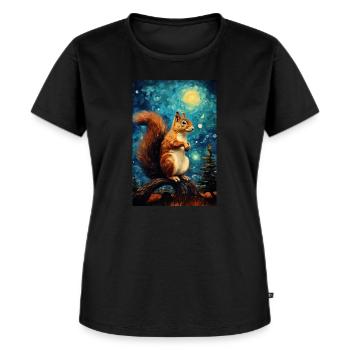 Eichhörnchen - Frauen Premium Bio T-Shirt - Schwarz - Vorne - Selfina (174cm)