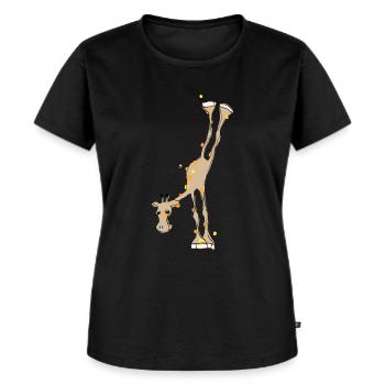 giraffe handstand - Frauen Premium Bio T-Shirt - Schwarz - Vorne - Selfina (174cm)