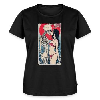 Beach kiss - Frauen Premium Bio T-Shirt - Schwarz - Vorne - Selfina (174cm)