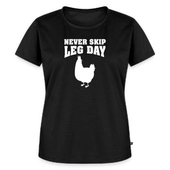 Never Skip Leg Day | Funny Gym Shirt - T-shirt Premium bio Femme - noir - Devant - Selfina (174cm)
