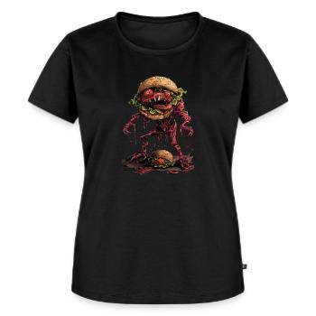 Burger Halloween Burger King BBQ - T-shirt Premium bio Femme - noir - Devant - Selfina (174cm)