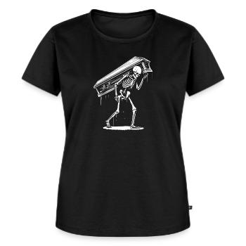 Skelett, das den Sarg trägt - Frauen Premium Bio T-Shirt - Schwarz - Vorne - Selfina (174cm)