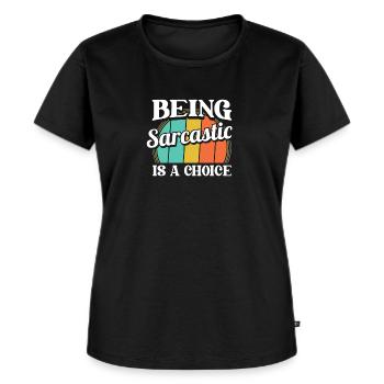 Schwarzer Humor - Frauen Premium Bio T-Shirt - Schwarz - Vorne - Selfina (174cm)