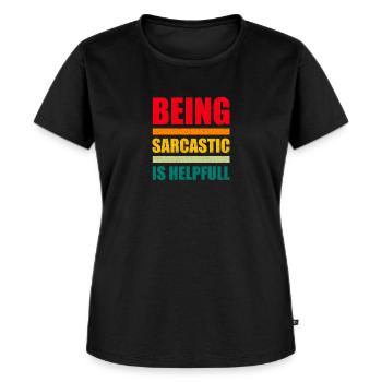 Schwarzer Humor - Frauen Premium Bio T-Shirt - Schwarz - Vorne - Selfina (174cm)