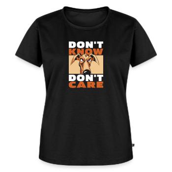 Greyhound Greyhound Funny Dont Know Don't Care - Women's Premium Organic T-shirt - black - Front - Selfina (174cm)