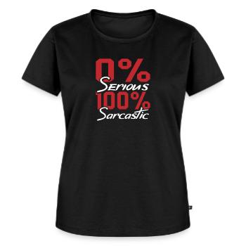 Schwarzer Humor I Dont Care - Frauen Premium Bio T-Shirt - Schwarz - Vorne - Selfina (174cm)