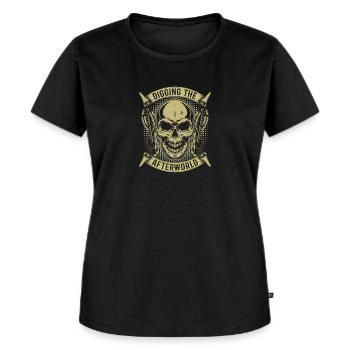 Bogenjagd Bogenjäger Skelett - Frauen Premium Bio T-Shirt - Schwarz - Vorne - Selfina (174cm)