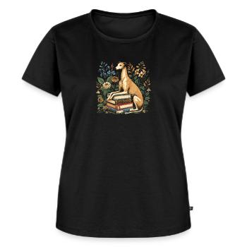Greyhound Greyhound Flower Book Reader - T-shirt Premium bio Femme - noir - Devant - Selfina (174cm)