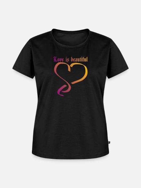 love is beautiful - Frauen Premium Bio T-Shirt - Schwarz