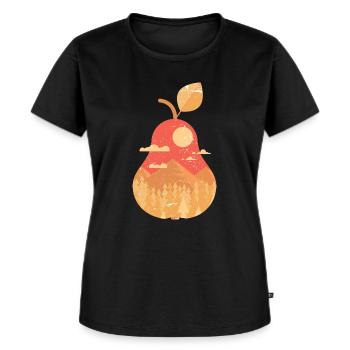 Poire panoramique vintage - T-shirt Premium bio Femme - noir - Devant - Selfina (174cm)