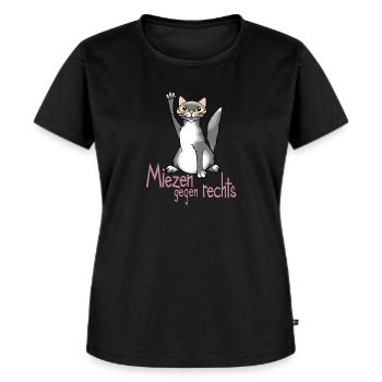 Mia III Kitty contre la droite - T-shirt Premium bio Femme - noir - Devant - Selfina (174cm)