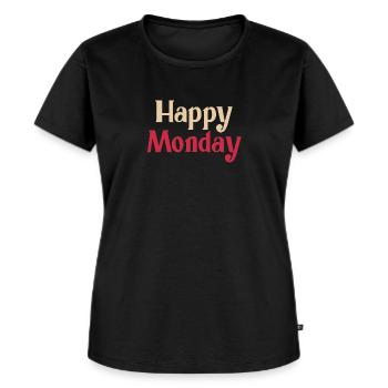 Happy Monday - Women's Premium Organic T-shirt - black - Front - Selfina (174cm)