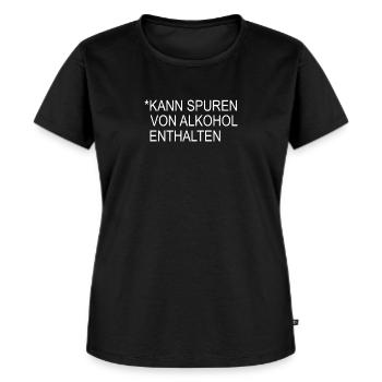 Kann Spuren von Alkohol enthalten - Frauen Premium Bio T-Shirt - Schwarz - Vorne - Selfina (174cm)