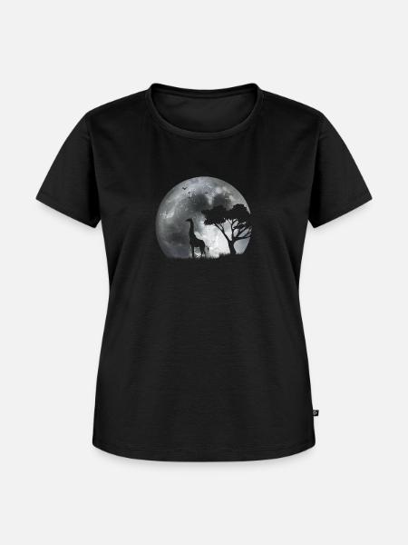 Giraffe im Mondlicht - Frauen Premium Bio T-Shirt - Schwarz