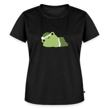 Tired Frog - Women's Premium Organic T-shirt - black - Front - Selfina (174cm)