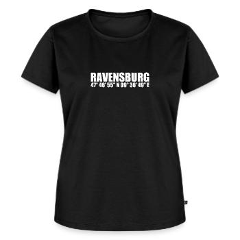 Ravensburg Koordinaten - Frauen Premium Bio T-Shirt - Schwarz - Vorne - Selfina (174cm)