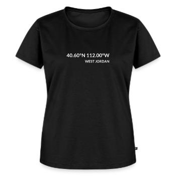 West Jordan Utah USA Koordinaten - Frauen Premium Bio T-Shirt - Schwarz - Vorne - Selfina (174cm)