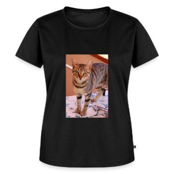 chat, chaton - T-shirt Premium bio Femme - noir - Devant - Selfina (174cm)