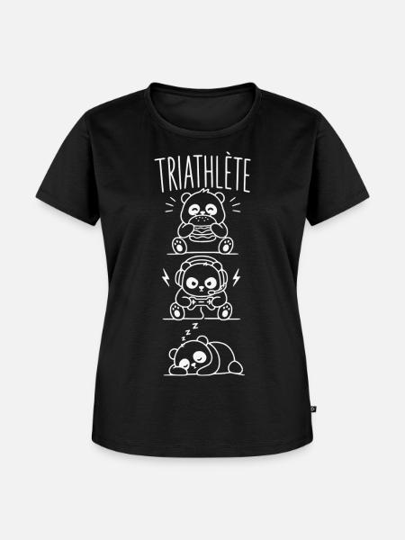 Triathlète Gaming Gamer - Frauen Premium Bio T-Shirt - Schwarz