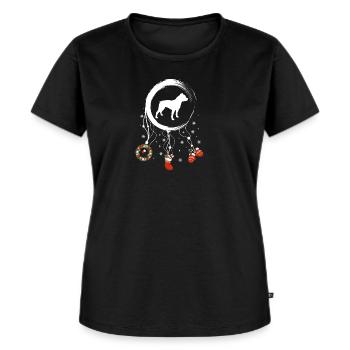 Pitbull Weihnachten Weihnachtstraumfänger - Frauen Premium Bio T-Shirt - Schwarz - Vorne - Selfina (174cm)