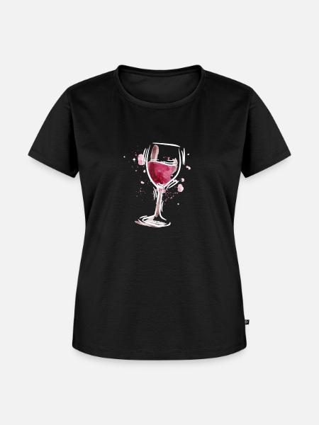 Rotwein Weinglas Weinliebhaber - Frauen Premium Bio T-Shirt - Schwarz