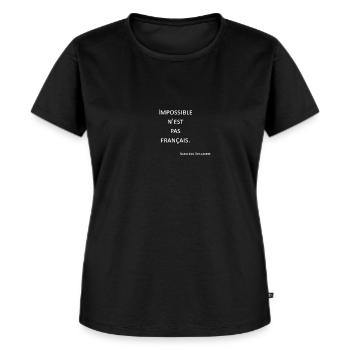 Unmöglich - Napoleon Bonaparte - Frauen Premium Bio T-Shirt - Schwarz - Vorne - Selfina (174cm)