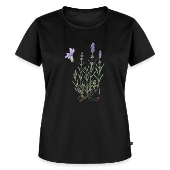 Lavendel - Frauen Premium Bio T-Shirt - Schwarz - Vorne - Selfina (174cm)