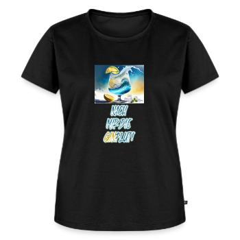 Nach mir die Ginflut Gin and Tonic monster wave - Frauen Premium Bio T-Shirt - Schwarz - Vorne - Selfina (174cm)
