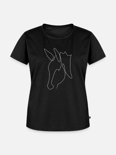 Minimal Eselkopf weiss - Frauen Premium Bio T-Shirt - Schwarz