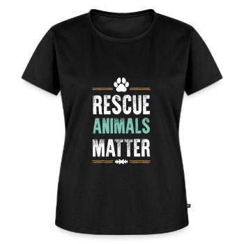Animals Matter Tierschutz - Frauen Premium Bio T-Shirt - Schwarz - Vorne - Selfina (174cm)