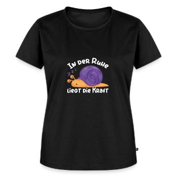 Schlafende Schnecke - Frauen Premium Bio T-Shirt - Schwarz - Vorne - Selfina (174cm)