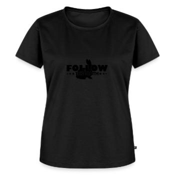Follow The Truth Rabbit - Frauen Premium Bio T-Shirt - Schwarz - Vorne - Selfina (174cm)