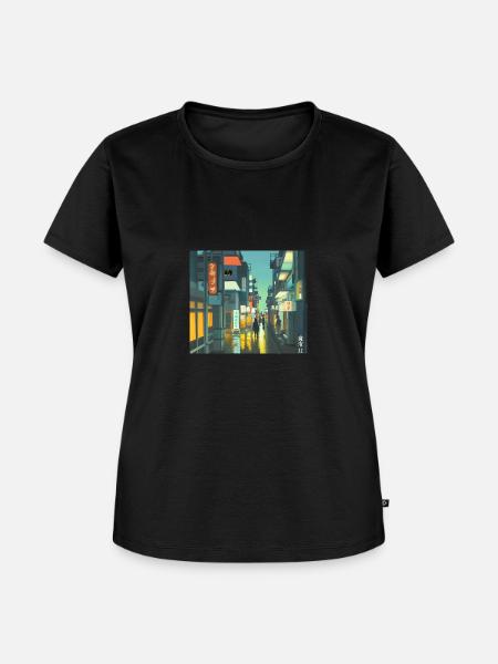 Tokio-Landschaft - Frauen Premium Bio T-Shirt - Schwarz
