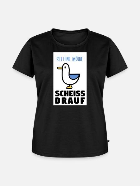 Sei eine Möwe scheiss drauf - Frauen Premium Bio T-Shirt - Schwarz