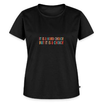 C’est un choix difficile pro - T-shirt Premium bio Femme - noir - Devant - Selfina (174cm)