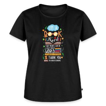 I'm a Book Nerd - Buch Nerd Literatur Bücher Lesen - Frauen Premium Bio T-Shirt - Schwarz - Vorne - Selfina (174cm)
