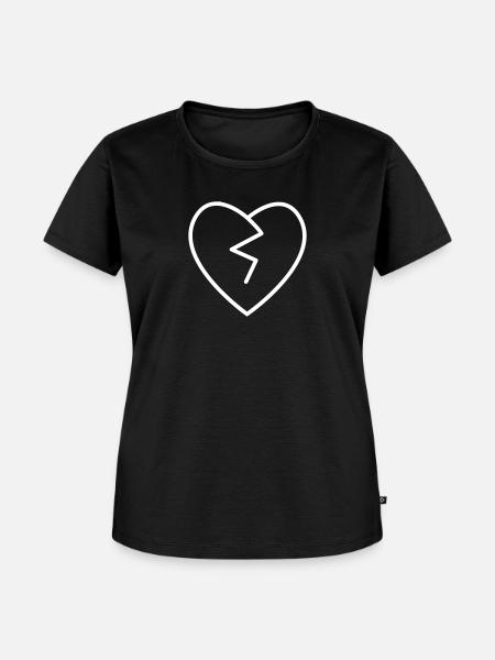gebrochenes Herz - Frauen Premium Bio T-Shirt - Schwarz