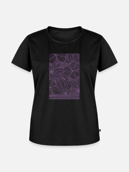 Blumen Konturen - Frauen Premium Bio T-Shirt - Schwarz