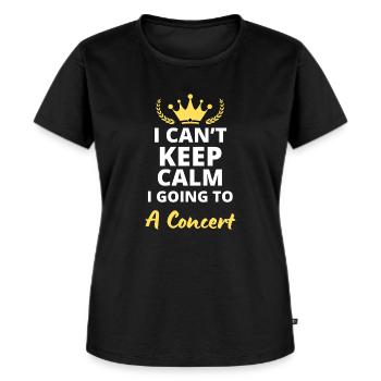 Ich kann nicht ruhig bleiben, ich gehe auf ein Konzert! - Frauen Premium Bio T-Shirt - Schwarz - Vorne - Selfina (174cm)