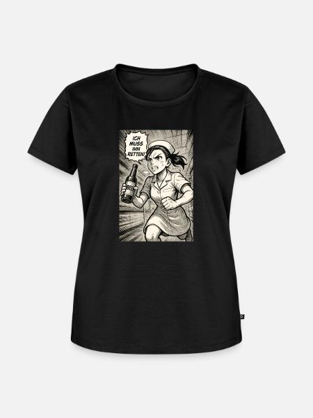 Bier zur Rettung - Frauen Premium Bio T-Shirt - Schwarz